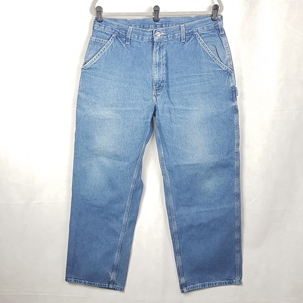 Mens Carhartt Dungaree Fit Carpenter Blue Jeans